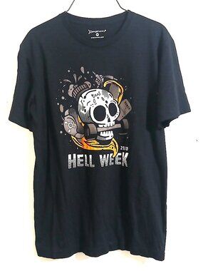 Orangetheory Fitness Hell Week 2020 Skull Barbell Graphic T-Shirt Black M